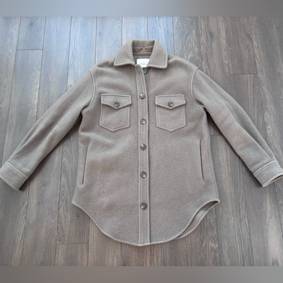 ARITZIA Wilfred Free Ganna Shirt Jacket Shacket Tan S - Picture 4 of 15